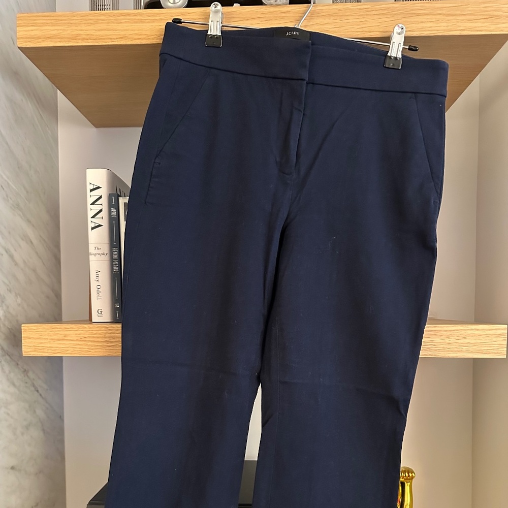 J. Crew Remi Pant, Bi-stretch Cotton, navy, sz 6